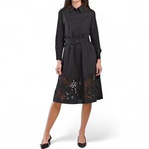 Elegant Black Belted Dress